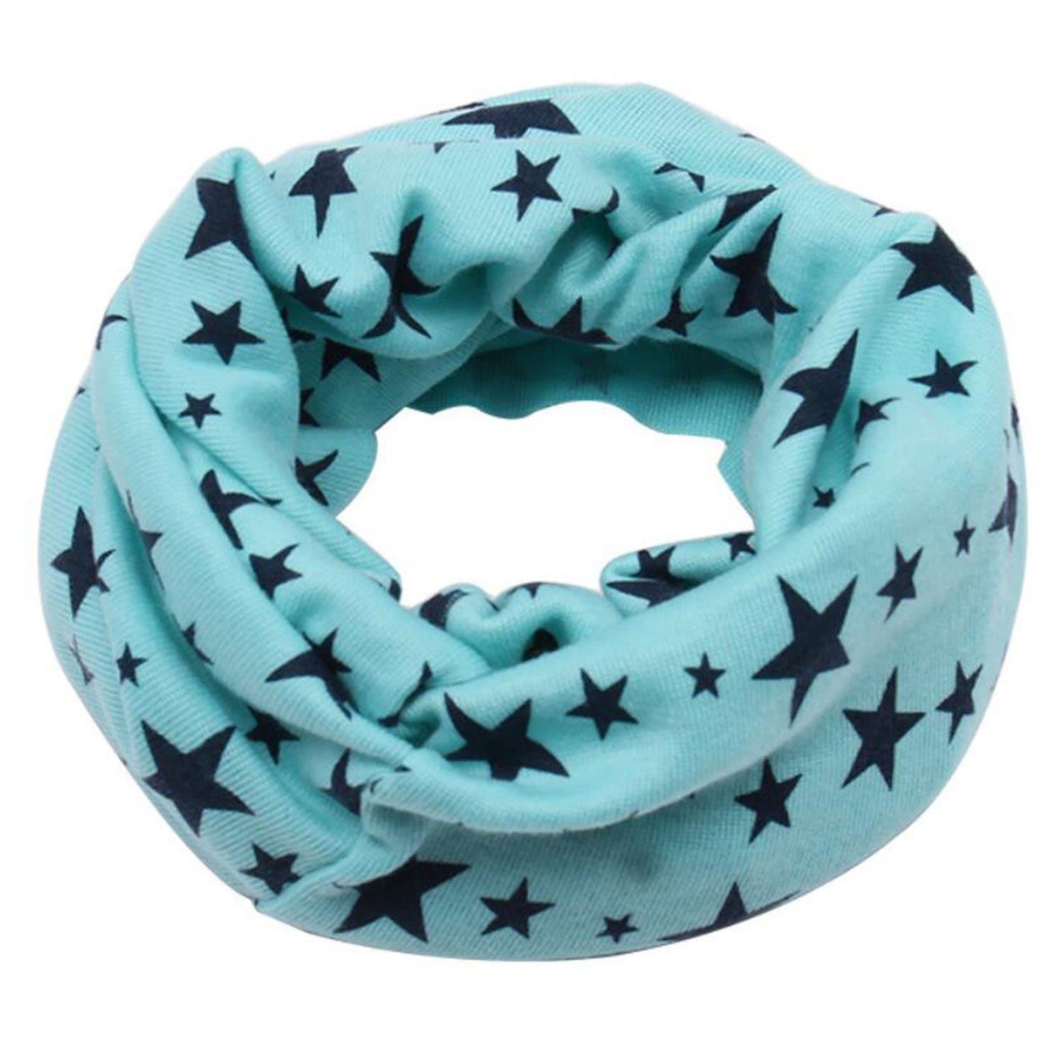 Issza Children Scarf O-ring Soft Cotton Star Scarf Multi Use Neck Keep Warmer Scarf