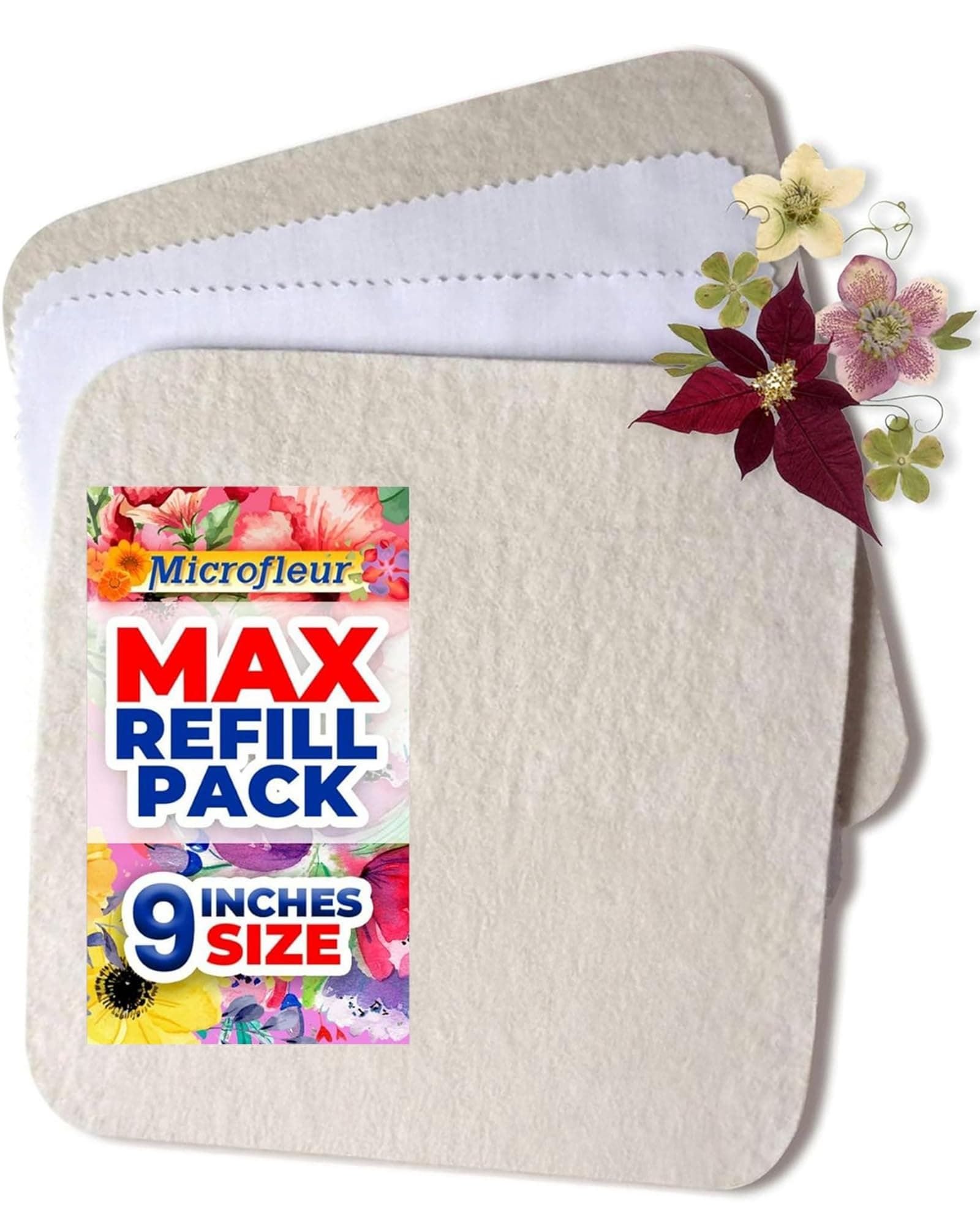 Max Microwave Flower Press Refill Pack - Floral Art Crafting Accessory, Creative Pressing, DIY Handicrafts Creations for Plant Lovers, Replacement Washable Cotton Liners - 9" (23 cm)