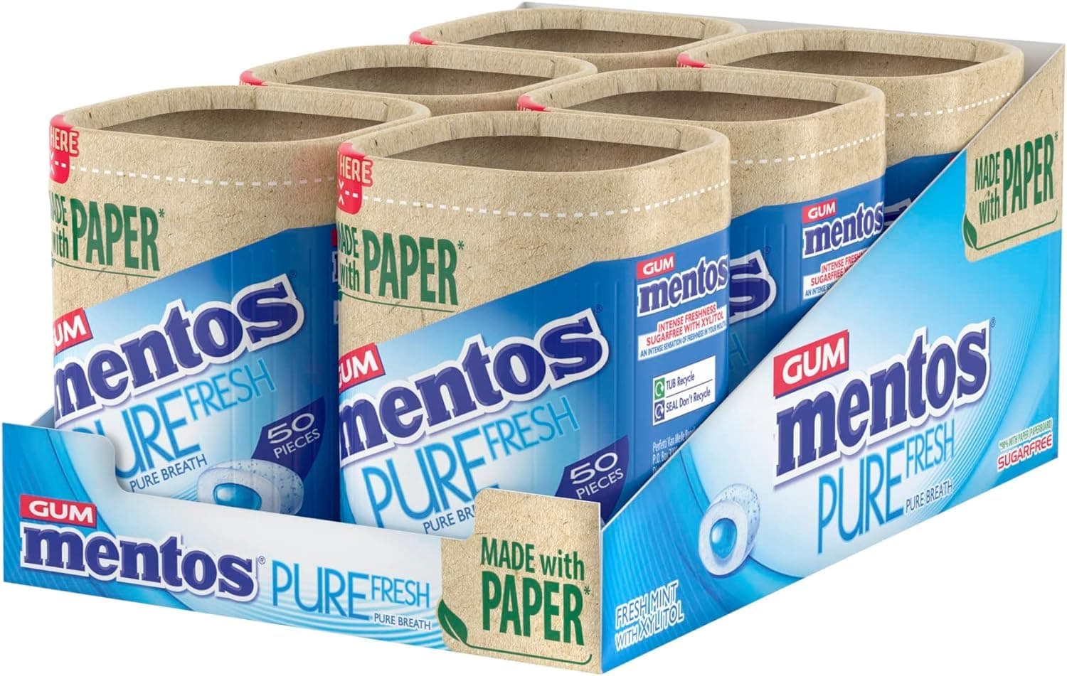 Mentos Gum Pure Fresh Paperboard Freshmint