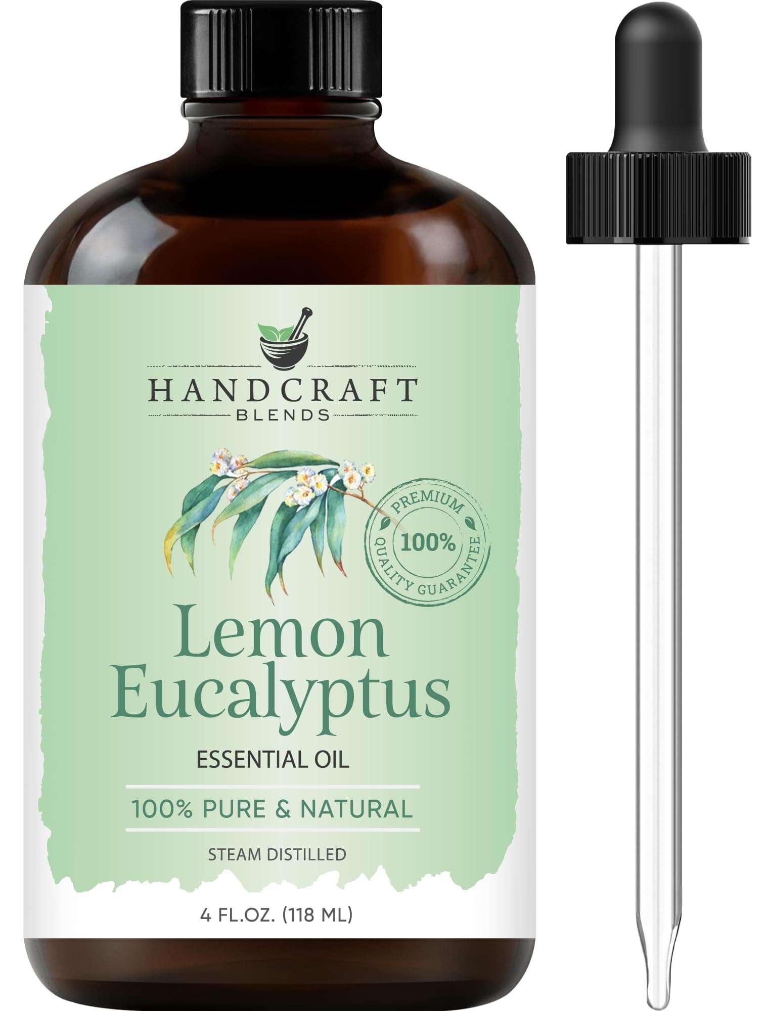 Lemon Eucalyptus Essential Oil – Huge 4 Fl Oz – 100% Pure and Natural – Premium Grade Essential Oil for Diffuser and Aromatherapy, Skin, Massage, Candle and Soap Making Fragrance