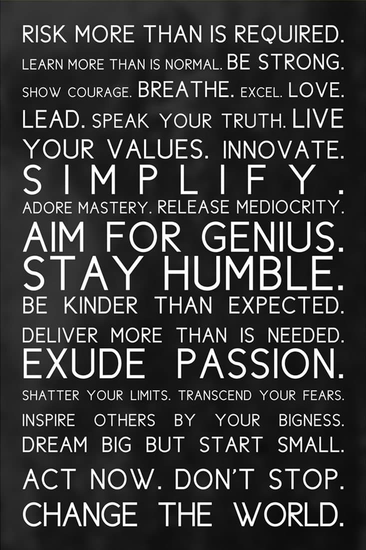 Seven Rays Abstract Themed Rules to be Amazing Small Poster for Room/Home/Office, 12 x 18 Inches, Black