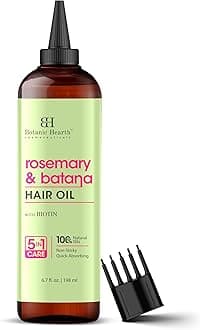 Rosemary & Batana Hair Oil | 6.7 Fl Oz (198 ml) | Scalp Treatment for Hair Loss, Dry & Frizzy Hair Repair, Deep Nourishing Oil for All Hair Types | 100% Natural and Vegan