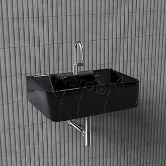 Designer Ceramic Table Top Wash Basin For Bathroom | Wall Hung Washbasin | Wall Mounted Bathroom Sink | Wash Basin For Restaurant, Hotel (16 x 12 x 5 Inch)