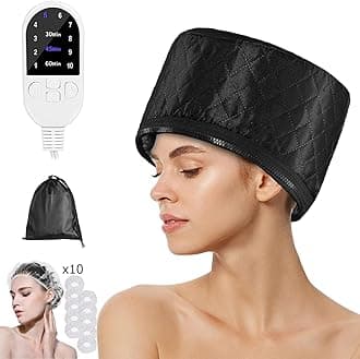 Hair Steamer for Natural and Black Hair - Home Use Thermal Heat Cap With 10-level Heats, 3 Timer Settings for Deep Conditioning, Hot Oil Treatment