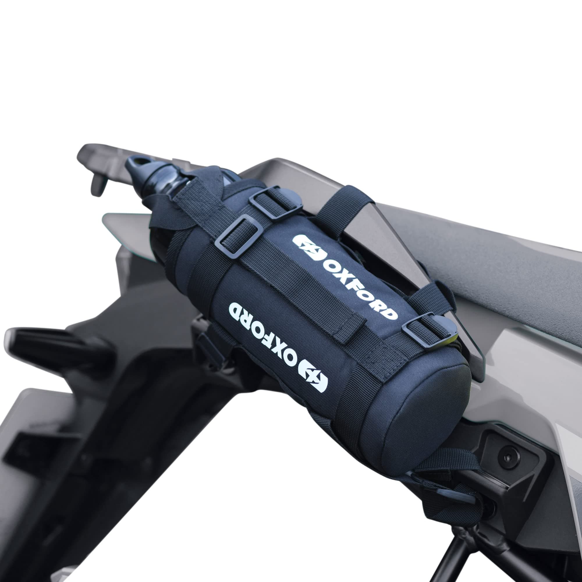 Bottle Stash. Drinks Bottle or Fuel Flask Holder For Motorcycles, Black