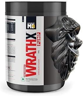 - MuscleBlaze Pre Workout WrathX PUMP Powder, Citrus Blast (30 Servings, 300g) | With Nitrosigine & L-Citrulline