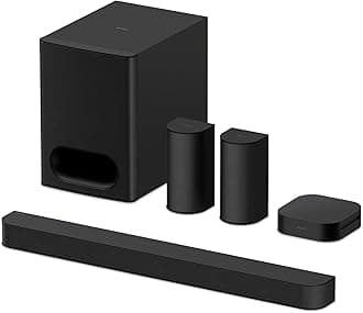 Sony BRAVIA Theater System 6, 5.1ch Home Theater System soundbar with subwoofer and Rear Speakers, Surround Sound by Dolby Atmos/DTS:X Compatible HT-S60