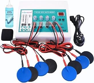 4 Channel Tens Auto Mode Multi-Function Physiotherapy Nerve Stimulator Electrotherapy Physiotherapy Equipment with One Year Warranty All Pain Relief Device (Electrode Pad)