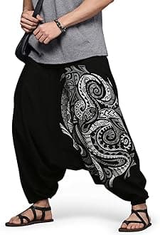 The Veshti Companymens Men's Premium Low Crotch Loose Baggy Boho Hippie Harem Pants Harem Pant (pack of 20)