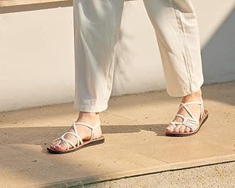 Capana Woven Women's Flat Sandals - Strappy Braided Sandals, Beach Sandals for Women Dressy Summer, Rope Bohemian Sandals, Spring Casual Womens Shoes, Comfy Boho Flats for Teen Girls – Banyan