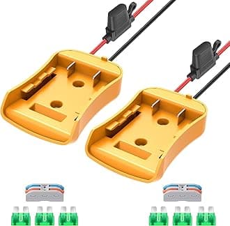 2 Packs Power Wheel Adapter for Dewalt 20V Battery Adapter Power Wheel Battery Converter Kit with Fuses & Wire Terminals, 12AWG Wire, Power Connector for DIY Rc Car Toys, Robotics and Rc Truck