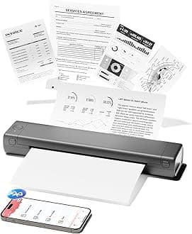 Phomemo M08F A4 Portable Thermal Printer, Supports 8.26"x11.69" A4 Thermal Paper, Wireless Mobile Travel Printers for Car & Office, Bluetooth Printer Compatible with Phone & Laptop