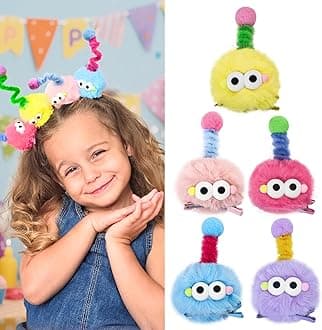 Crazy Hair Day Accessories for Girls, Funny Hair Clips for Kids, Cute Cartoon Clips for Kids, 5 Pieces