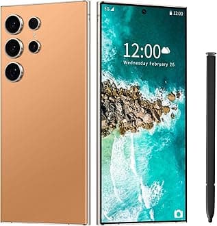 I23 Ultra Unlocked Cell Phone,Built in Pen,Smartphone Battery 6800mAh 6.8" HD Screen Unlocked Phones,6+256GB Android13 with 128G Memory Card,Face ID/Fingerprint Lock/GPS (Titanium Orange)