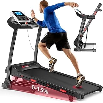 Folding Treadmill 15% Incline Levels, 2025 New Generation Walking Pad Running Machine, 1-16KM/H with 0-15% Auto Incline, Max Weight 150kg, 43 * 119cm Running Belt, 18 Professional Programs (Black)