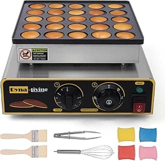 Mini Pancake Maker 25PCS Commercial Dutch Pancake Maker 950W Small Pancakes Machine Electric Dutch Pancakes Maker, Non-stick Coating, Dorayaki Maker for Home
