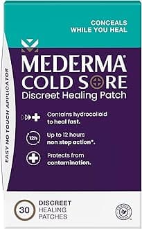 Mederma Cold Sore Discreet Patch - Hydrocolloid Gel for Redness & Swelling, Conceals Cold Sores (30 Patches)