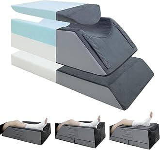 Kehangte Leg Elevation Pillows for After Surgery,4-Height Adjustable Leg Elevating Pillow,Knee Surgery Recovery Equipment,Improving Blood Circulation,Ankle/Foot Surgery Swelling, Washable Cover