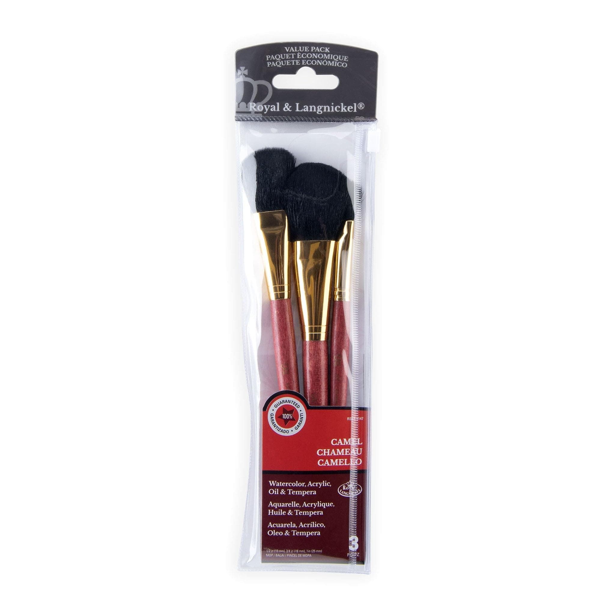 Royal & Langnickel Camel Brush Set Value Pack, Mop