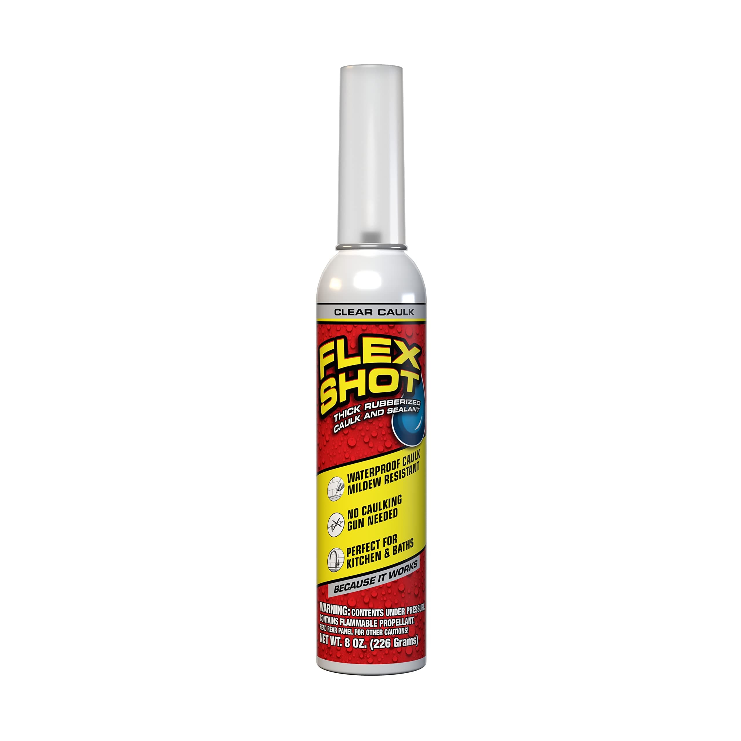 Rubber Adhesive Sealant Caulk, 8-oz, Clear