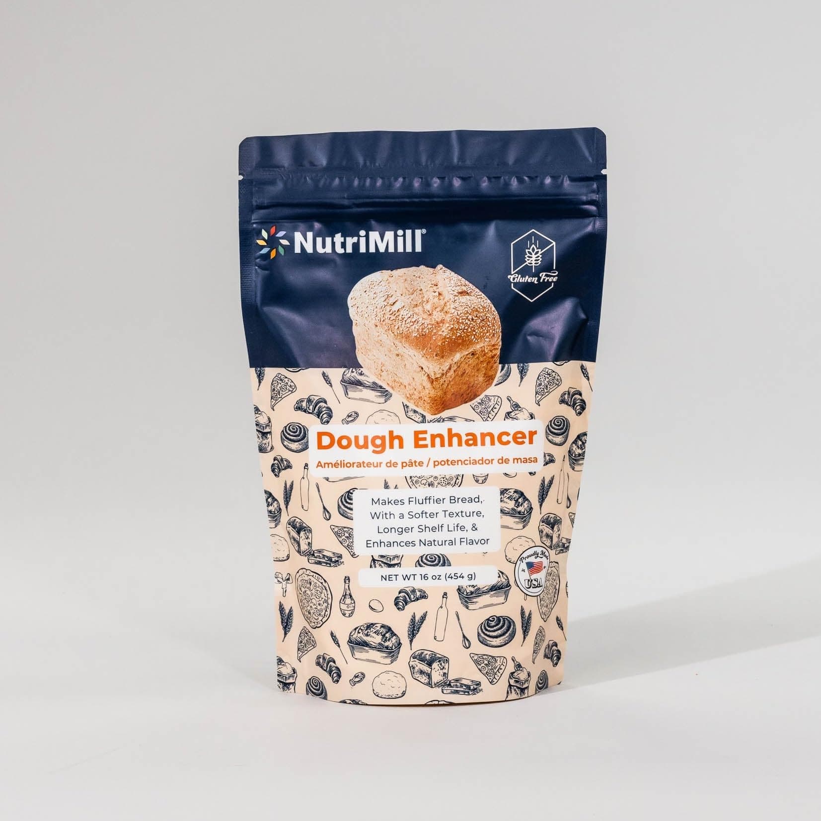 NutriMill Dough Enhancer 16oz Bag for Making Fluffier Bread and Enhancing Natural Flavor - Gluten Free