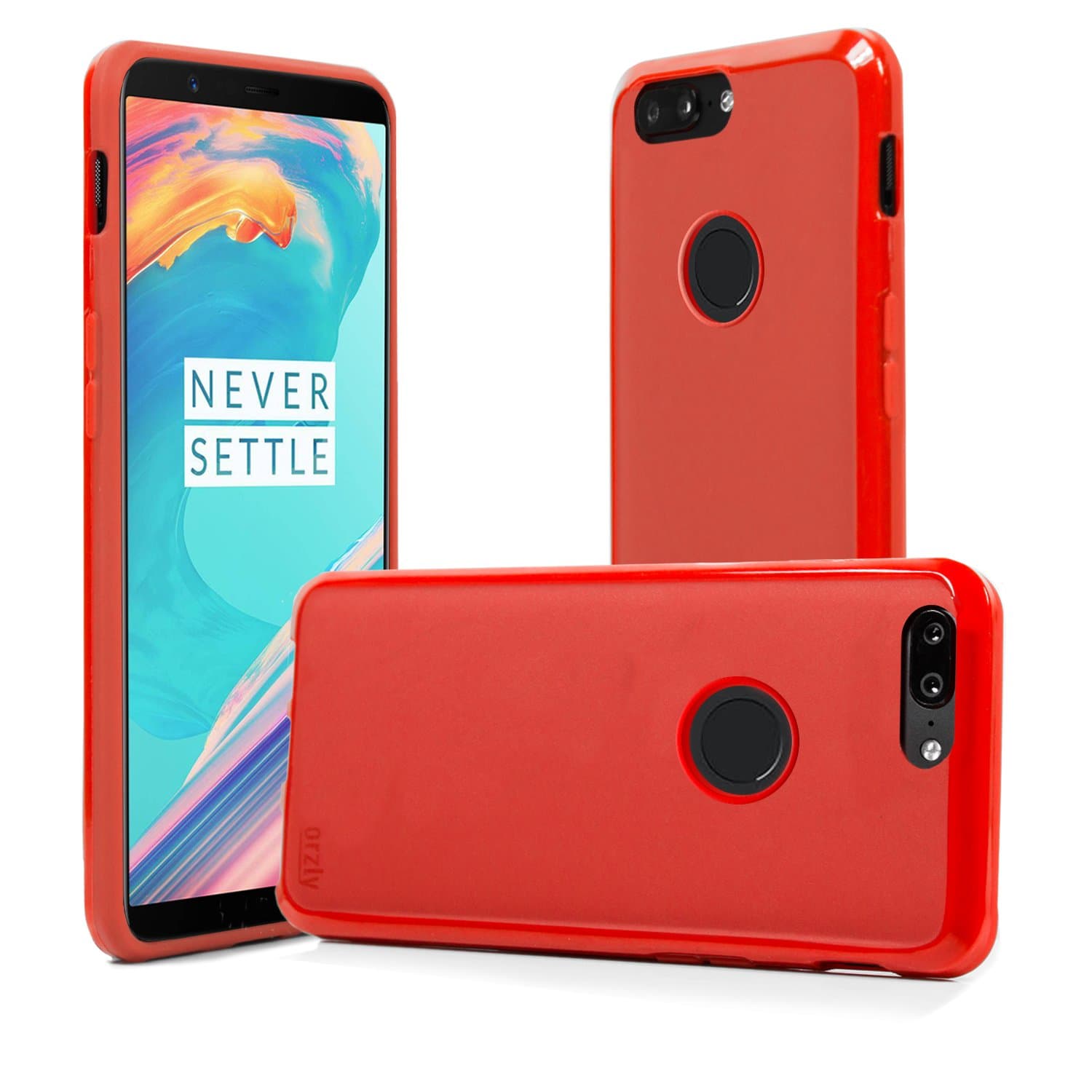 Orzly OnePlus 5T Case, FlexiCase for One Plus 5T - MATT RED (Slim-Fit) Protective (Anti-Scratch) Flexible Skin Case Cover with Fingerprint Sensor Access for New 2017 Oneplus 5t Smartphone
