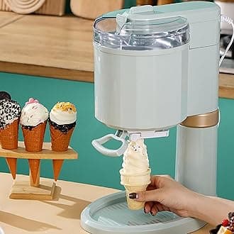 Household Ice Cream Machine, 1L Soft Serve Maker for Home, Bar, Cafe - Mini Fruit Soft Ice Cream Machine