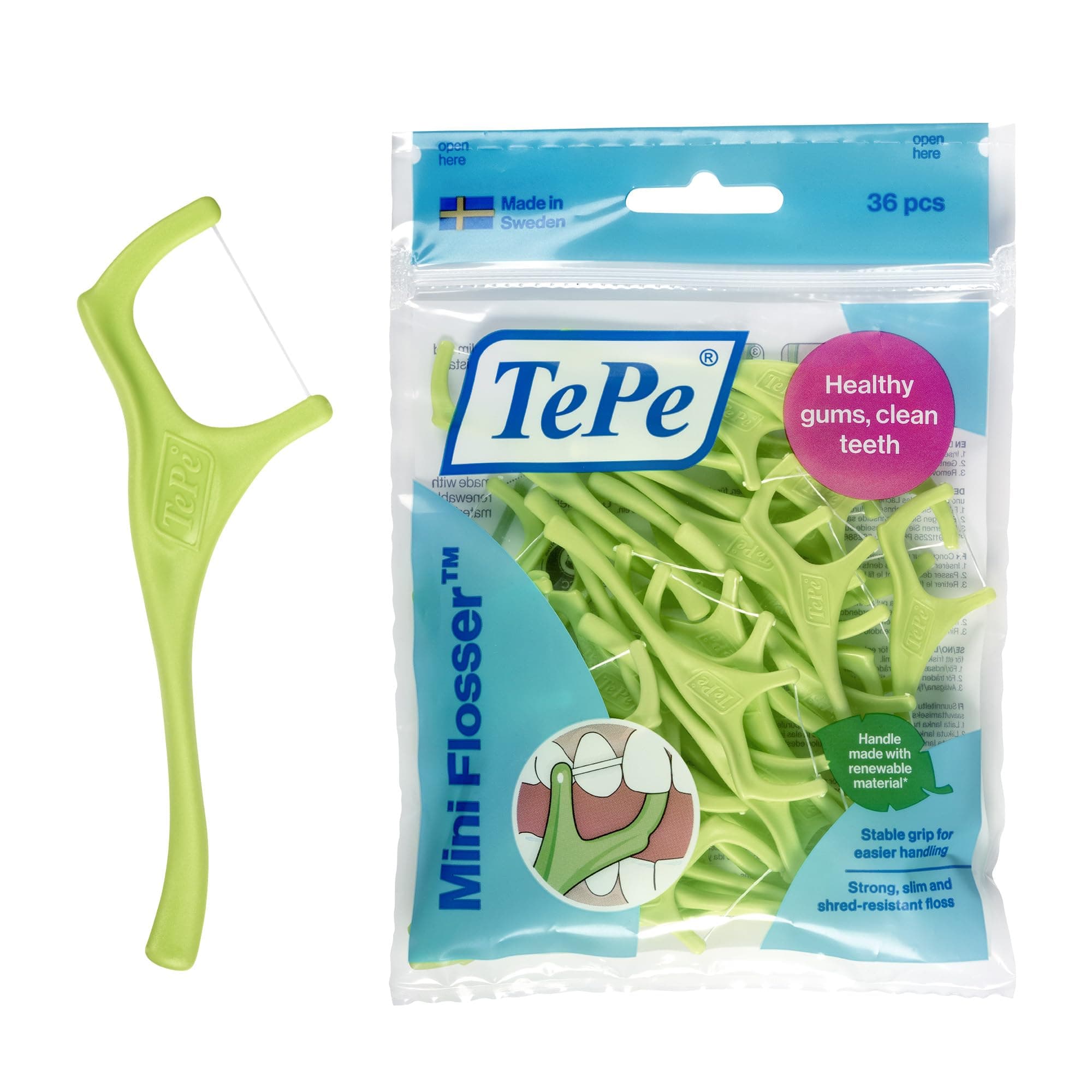 TEPE Mini Flosser, 36pcs, flossers for Teeth, efficient Dental Plaque Removal Tool for Easy Cleaning Between Teeth, for Narrow Gaps