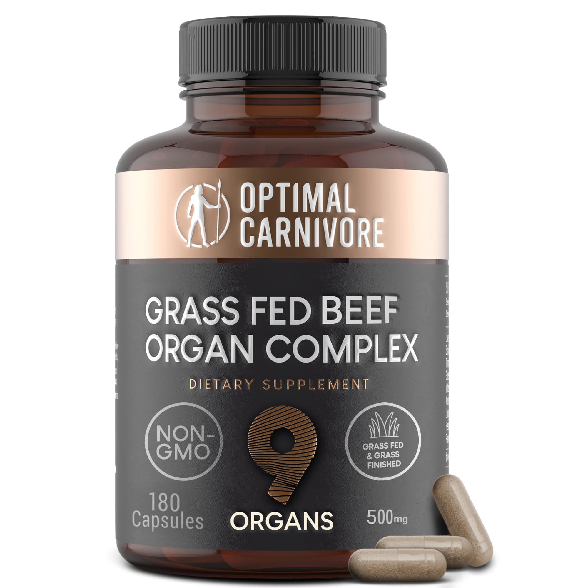 Beef Organ Supplement | 9-Organ Complex from Grass-Fed New Zealand Cattle | Whole-Food Multivitamin Alternative for Energy, Digestion, Immune & Brain Support | 30 Day Supply