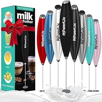 Powerful Handheld Milk Frother 19000 RPM Battery Operated Foam Maker Frother Wand For Coffee, Latte, Cappuccino, Hot Chocolate, Durable Mini Drink Mixer Stainless Steel Whisk