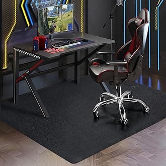 SALLOUS Chair Mat for Hard Floor, 71"x71" Large Chair Mat for Hardwood Floor, Vinyl Floor Protector Mat for Gaming Chairs, Rolling Under Desk Mat for Home Office, Black