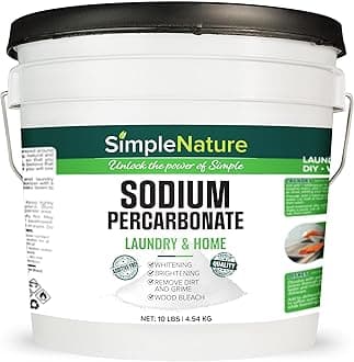 SimpleNature Sodium Percarbonate (10 lbs Pail) - Pure Oxygen Cleaner - Powerful, Natural Cleaner for Home, Laundry, and Decking - Convenient Resealable Container