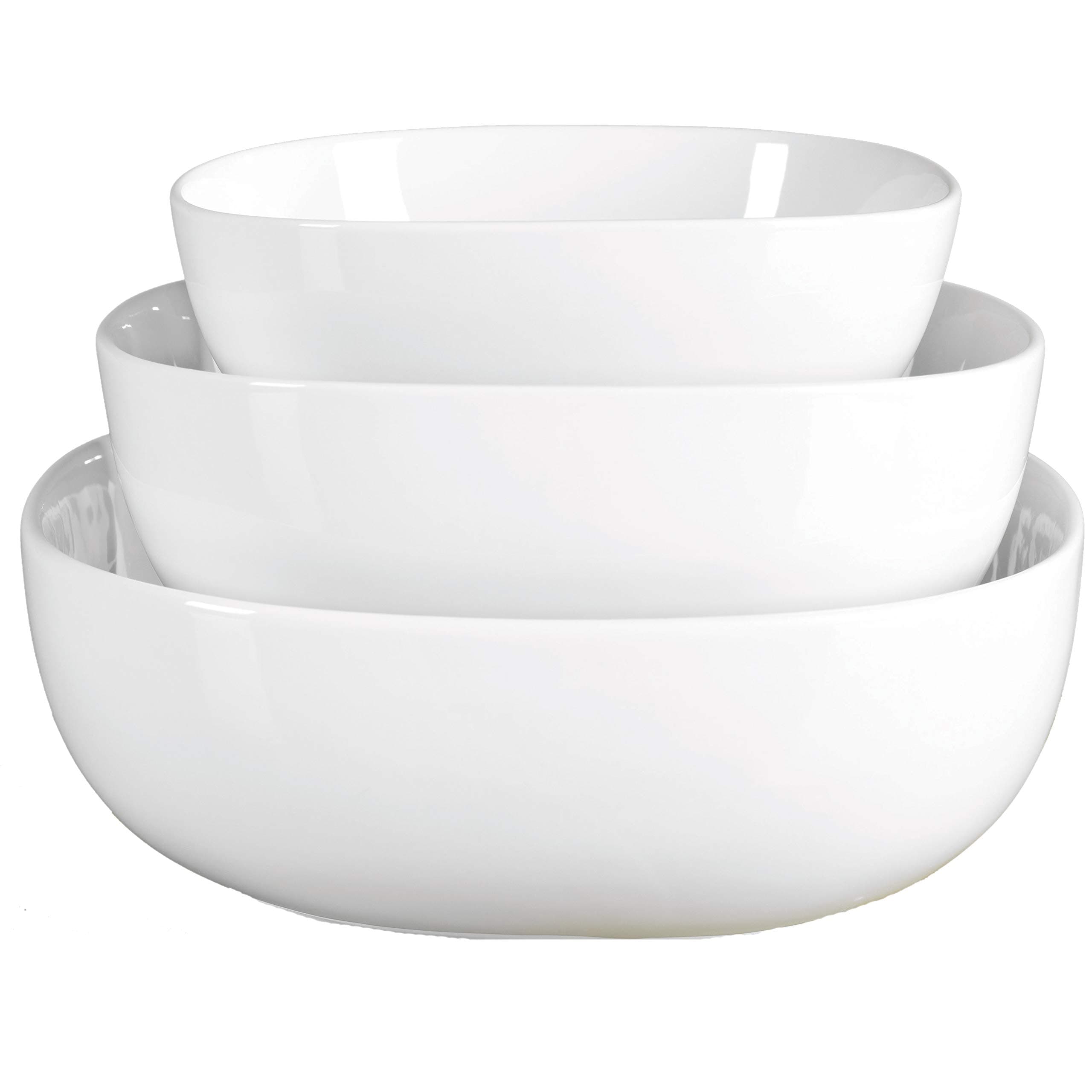 Denmark Tools For Cooks White Porcelain Chip Resistant Scratch Resistant Commercial Grade Serveware, 3 Piece Serving Bowl Set
