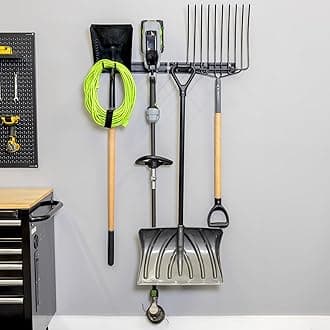 StoreYourBoard Garage Tool Organizer Wall Mount – Heavy Duty Garage Wall Organizer for Garage Organization and Storage, Broom Holder Wall Mount for Gardening Tools & Yard Tools – 32" Holds 300 lbs