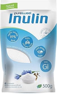 Puresweet® Premium Inulin Prebiotic Fibre Powder 500g - Chicory Root, Non GMO, Highly Soluble, Made in The EU, Fructo Oligosaccharide (FOS), Gluten Free, Vegan.