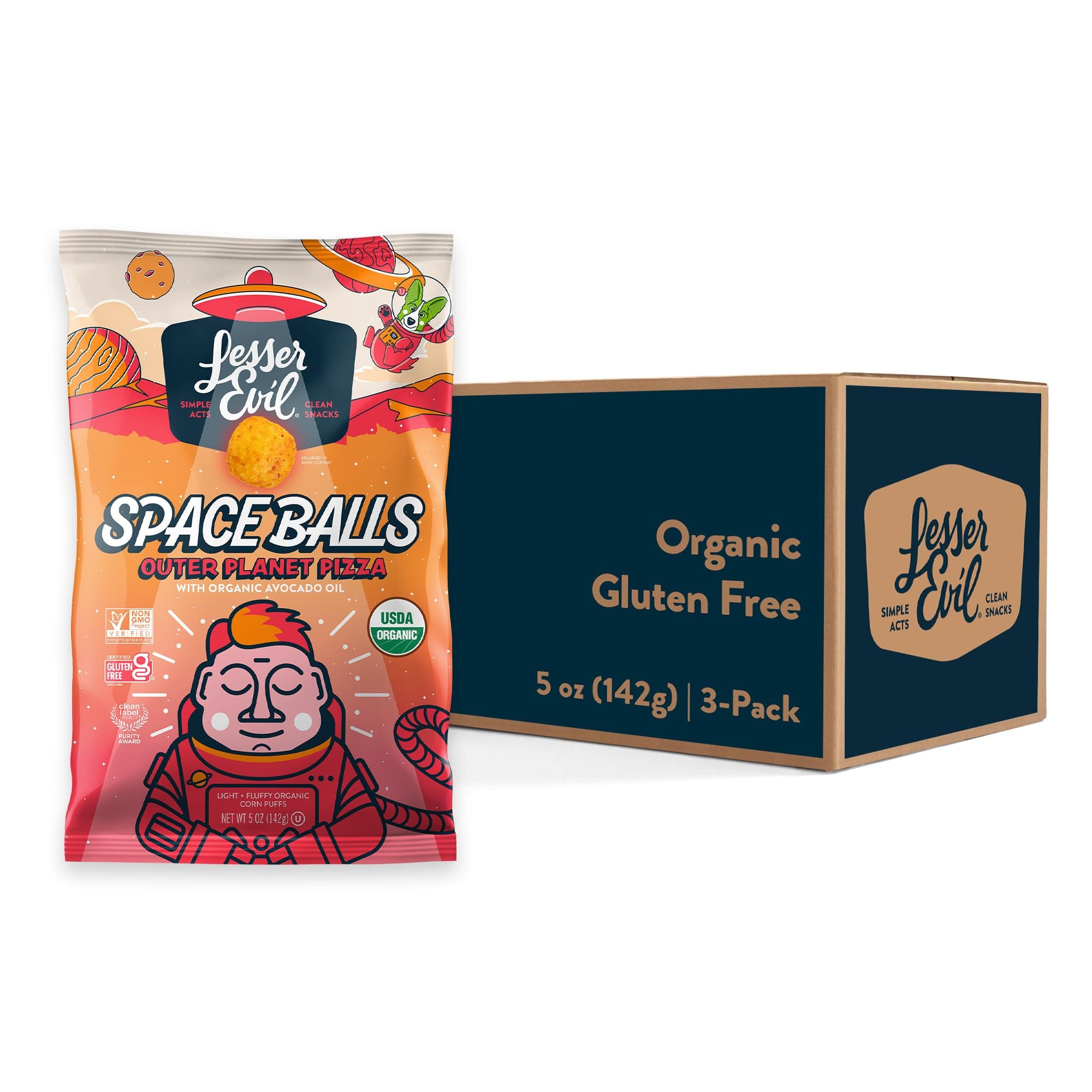 - Outer Planet Pizza Space Balls, Premium Quality, Minimally Processed, No Vegetable Oil, 5 oz, Pack of 3