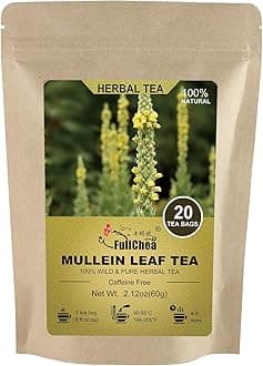 Mullein Leaf Tea Bags, 20 Teabags, 3g/bag For Lungs - Non-GMO - Caffeine-free - Natural Healthy Herbal Tea