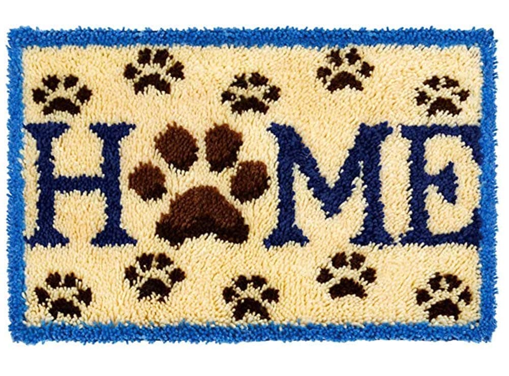 MeetBSelf 3D Latch Hook Kits Rug,with Printed Canvas,Christmas Decor Carpet Embroidery Tapestry Cross Stitch Kit DIY Handmade Rug Cushion