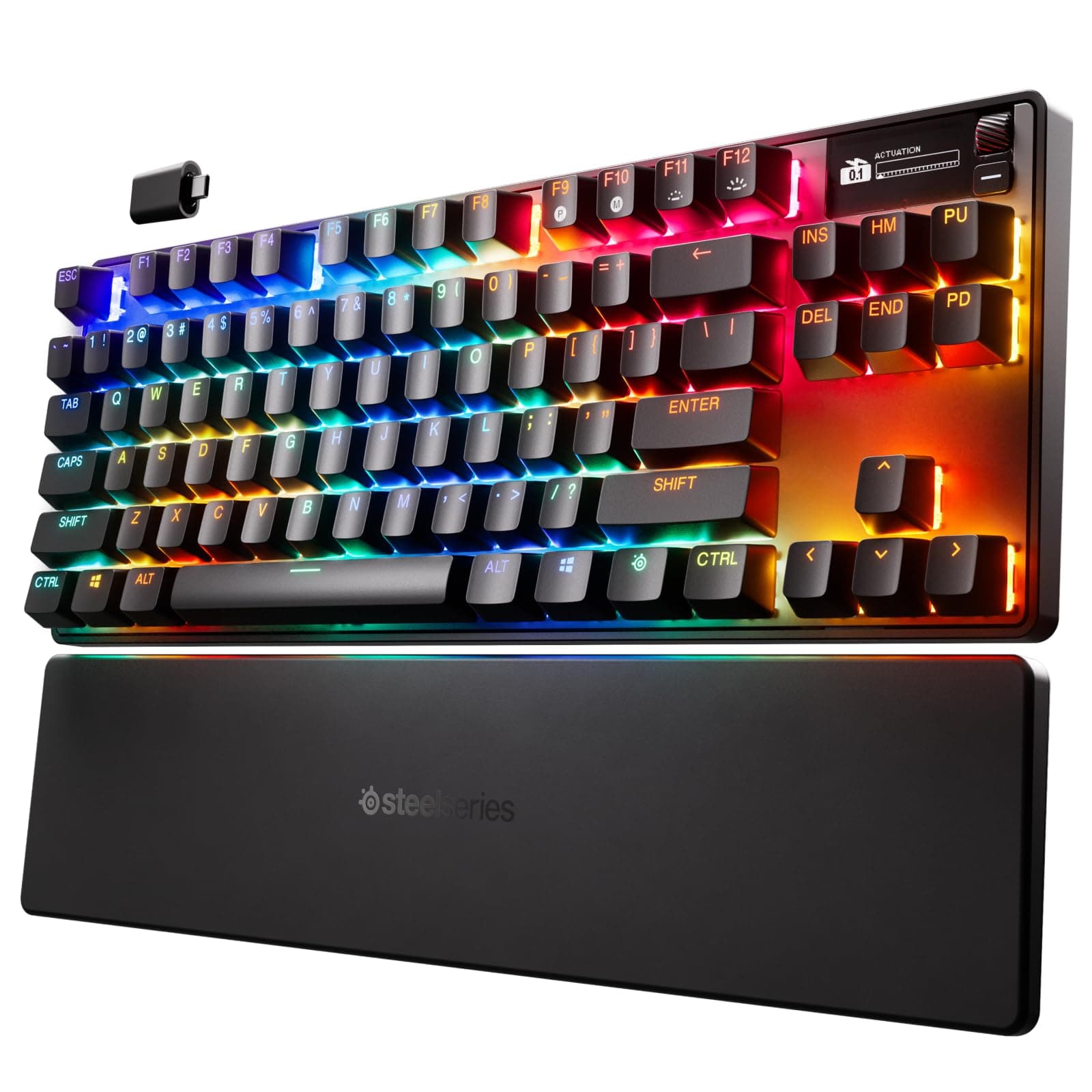 SteelSeries Apex Pro TKL Wireless Gen 3 OmniPoint 3.0 HyperMagnetic Switches — Adjustable Actuation — Rapid Trigger — Game-Ready Presets — Protection Mode — Rapid Tap/SOCD — Dual Wireless — OLED