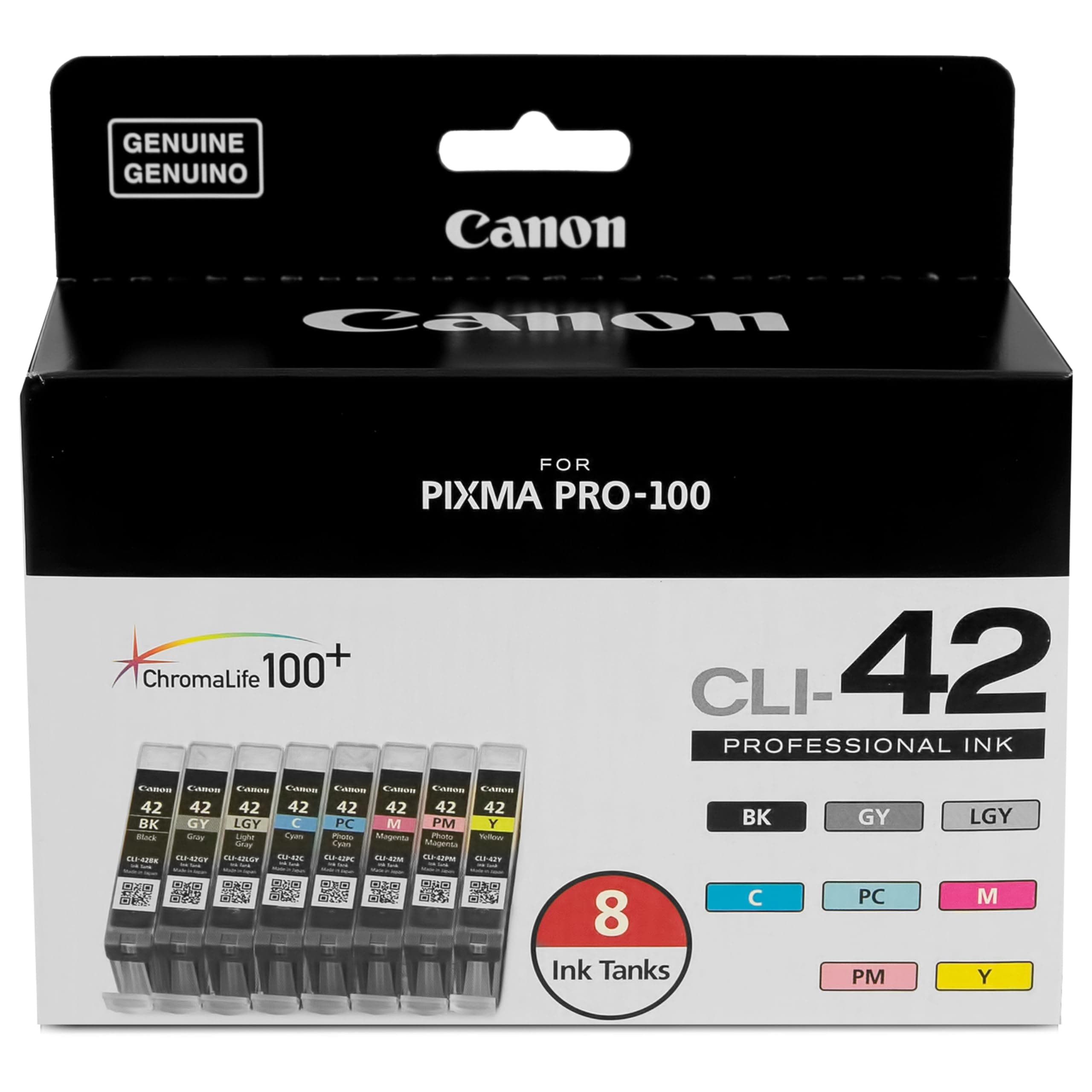 CLI-42 8 PK Value Pack Ink, 8 Pack Compatible to PIXMA PRO-100