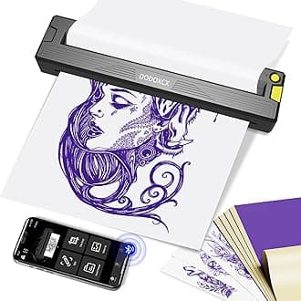Tattoo Stencil Printer Machine for Tattoo Beginners&Artists,with 3pcs Tattoo Transfer Paper,Portable Thermal Printer,Compatible with Phone/Pc (Grey)