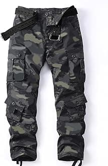 AKARMY Men's Camo Cargo Work Pants Cotton Military Army Casual Tactical Wild Combat Pants with 8 Pockets