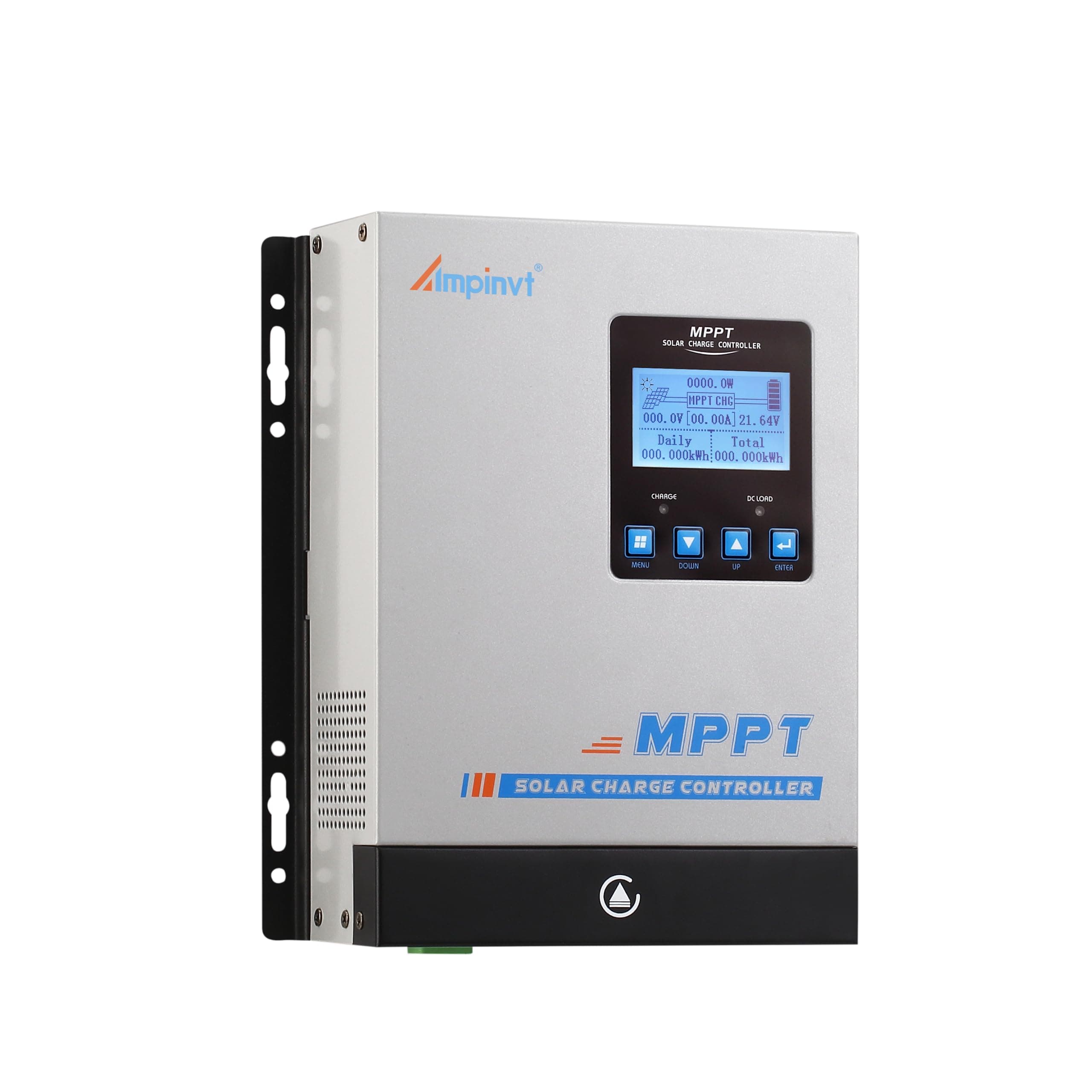 AMPINVT Mppt1906 60A MPPT Solar Charge Controller, 60A Solar Regulator 48V/36V/24V/12V Auto, 150VDC Input with Backlight LCD Display, for Lithium, Sealed, Gel, Flooded Batteries
