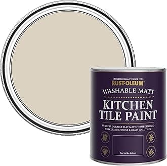 Rust-Oleum Light Brown water resistant Kitchen Tile Paint in Matt Finish - Hessian 750ml