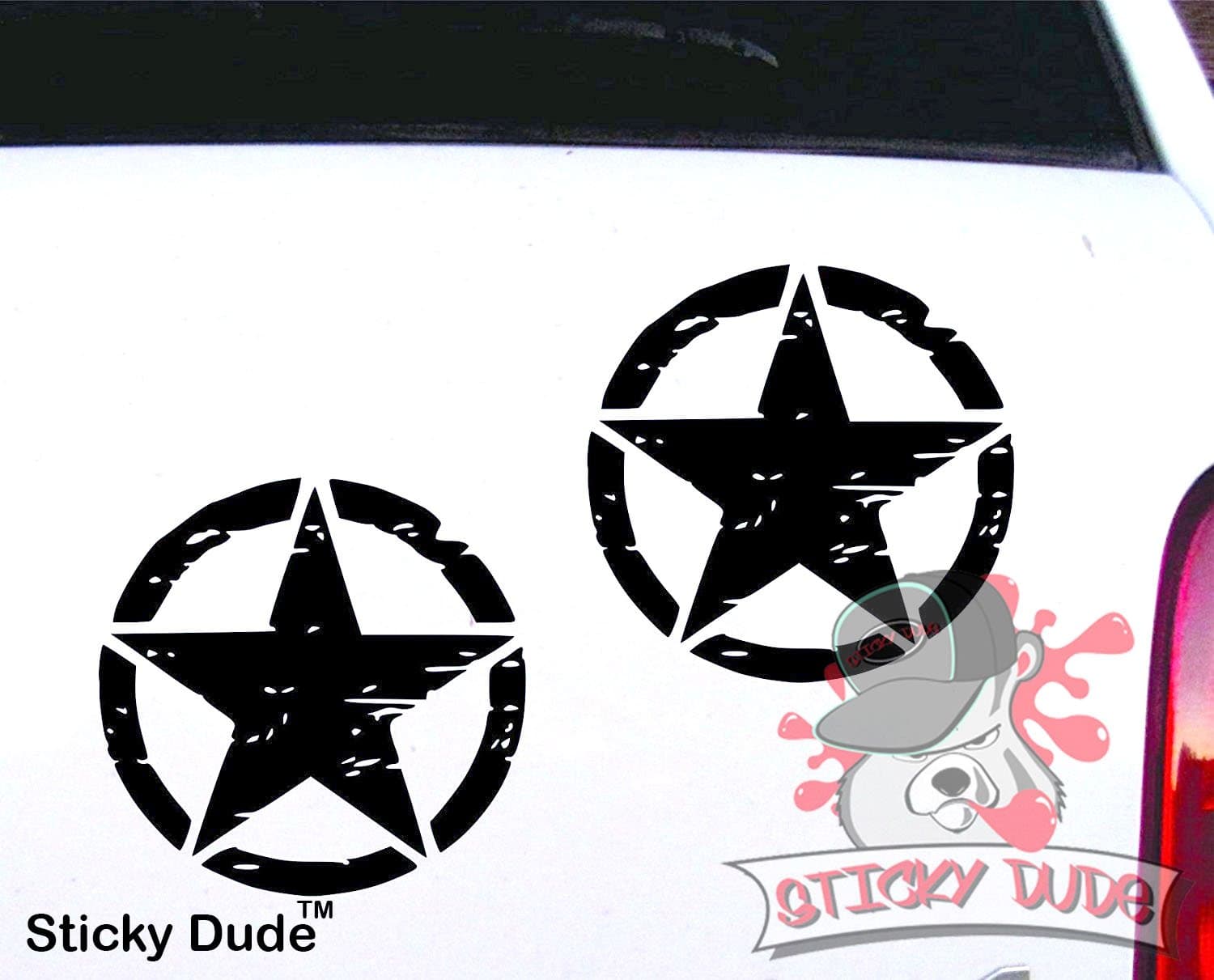 GET 2 Oscar Mike Matte BLACK 5" vinyl decal distressed star willys wrangler jk cj yj xj jk tj jeep Car Auto Window Sticker