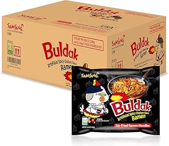 Buldak (Korean) Hot Spicy Chicken Stir Fried Ramen (Noodles) 4.94 oz (Pack of 20)