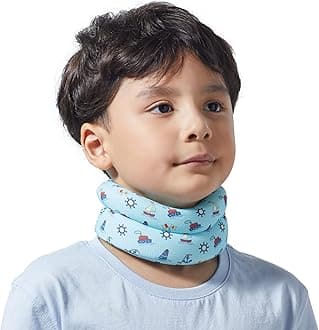 Kids Soft Neck Posture Corrector Brace, Prevent Humpback, Cervical Collar Support for Pain and Spine Alignment Straightener (Blue,10-10.5inch)