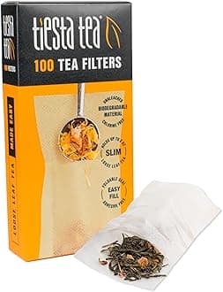 Tiesta Tea, Loose Leaf Tea Filters, Disposable Tea Infuser, Number 2 Size, 2 to 4 Cup Capacity, 100 Filters
