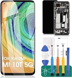 Screen Replacement for Xiaomi Mi 10T 5G / 10T Pro 5G M2007J3SY M2007J3SG Mobile Phone LCD Display Touch Digitizer Assembly Glass Repair with Frame (Black)