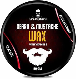 UrbanGabru Beard & Mustache Wax (50 gm) for Strong Hold | Natural Beard Wax | Enriched with Vitamin E & Omega-3 | Gives Natural Shine
